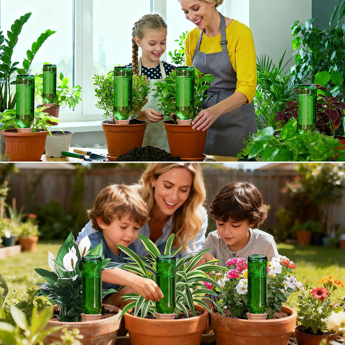 Plant Watering Spikes 12 Pack,Terracotta Plant Watering Spikes Wine Bottle Automatic Plant Waterer for Watering Indoor and Outdoor Plants While on Vacation - Plant Perfect Self-Watering Device