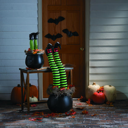 Fun Express Witch Legs Yard Stakes Halloween Decorations Outdoor - 2 Pack Crashing Witch Decor 18" Foam Stakes for Front Yard, Lawn & Garden | Funny Upside Down Witches Legs Halloween Decorations