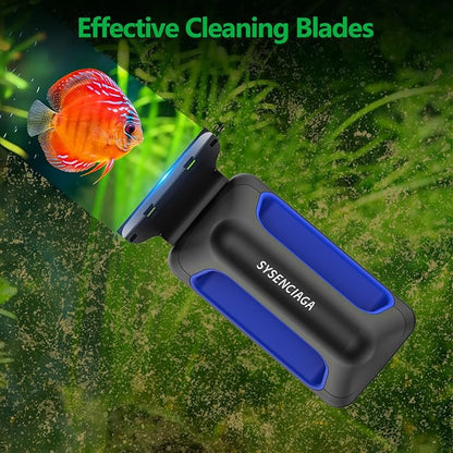 Aquarium Magnet Glass Cleaner, Double-Sided Detachable & Floating Algae Scraper for 0.4-1.0 Inch Fish Tank Glass Cleaning, No Scratches (L)