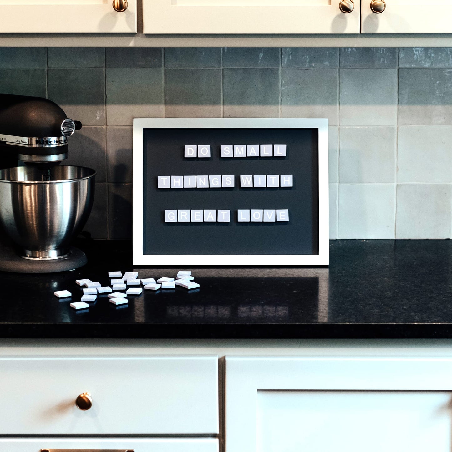 Stiles 16"x12" Magnetic Letter Board Sign - Changeable Magnet Message Board for Menu Boards, Milestones, Home Decor, Office & Baby Announcements - No Letters Included, Blue