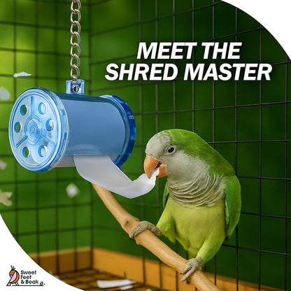 Sweet Feet & Beak Shred Master - Perfect Bird Cage Toy for All Birds - Shredding & Engagement - Safe, Non-Toxic, Easy to Install Parrot Cage Accessories - Large