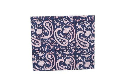 Generic 3.3 Gallon Cotton Hand Block Printed Paper Waste Basket |Small Decorative Trash Can for Housewarming Gifts in Living Room, Bedroom, Bathroom | Eco-Friendly, Plastic-Free (1, BLUE PINK MUKAT)