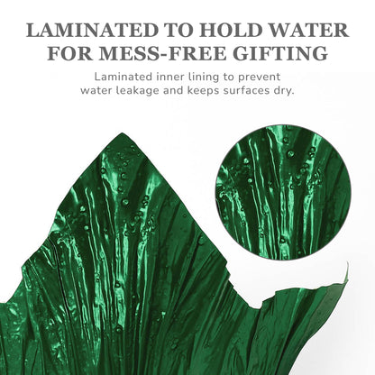 the florist Supply 6” AZA Plant Pot Covers, Decorative Plant Sleeve for Indoor & Outdoor House Plants, Reusable and Gift-Ready Foil Wrap for Flower Pots, Evergreen, Pack of 5
