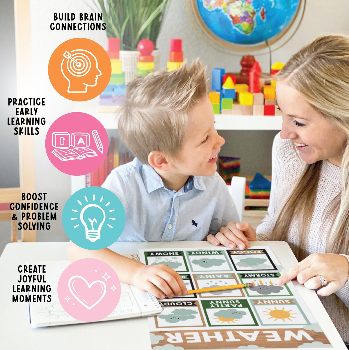 Hadley Designs 16 Educational Posters for Classroom Must Haves - Laminated Pre-K Posters for Toddler Homeschool Essentials, Toddler & Preschool Learning Activities, Kindergarten Classroom Decor