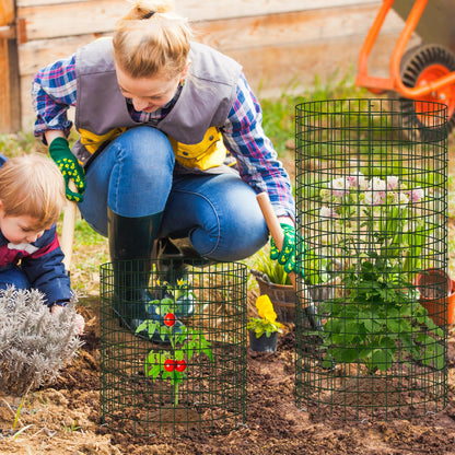 10 Pack Plant Protectors from Animals, 13.5" Dia X 14" H Wire Plant Protector Cage, 30pcs Metal Mesh Garden Cloches to Keep Rabbits, Squirrels and Chicken Out and Protection Vegetables Flowers Shrubs