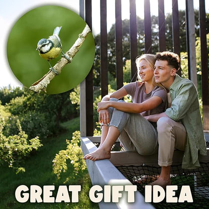 SWISSINNO Bird Feeders - No Mess Hanging Bird Feeder for Outdoors - Smart Birds Davos Spill Proof Wild Cardinal & Small Bird Feeder with Integrated Seed Catcher Tray - Dual Chamber - Green