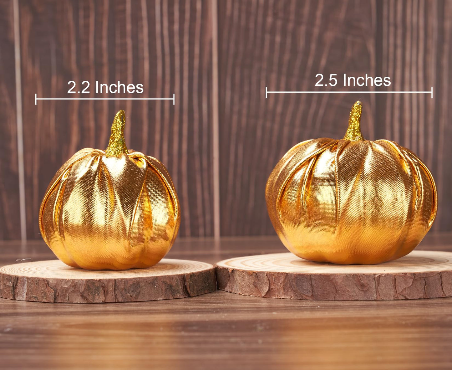 Lamris Pumpkin Decorations Fake Foam Harvest Decorative Gold Pumpkins Set of 12 Table Centerpiece Farmhouse Thanksgiving Fall Decorations for Home