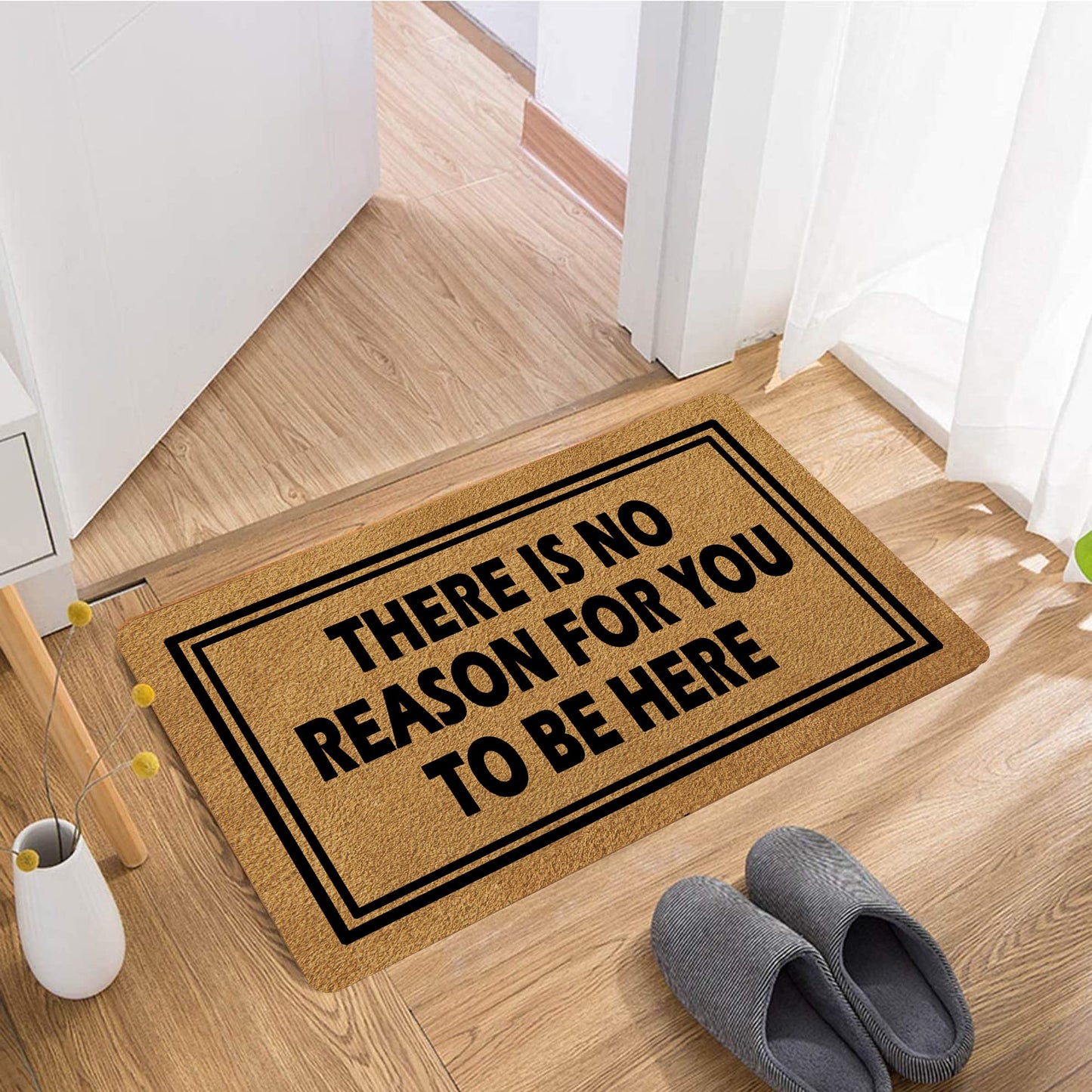 FunXiLin Funny Welcome Doormat(23.6 x 15.7 inch) Non-Slip mat Gift mat Personalized Home Decor mats for in Door Kitchen Entrance Rugs and Mats (There is No Reason for You to Be Here)