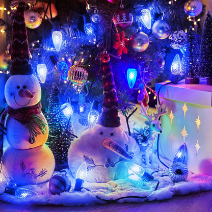 Minetom C9 LED Christmas Light Bulbs, Shatterproof, Dimmable, E17 Base, 25 Count, Blue
