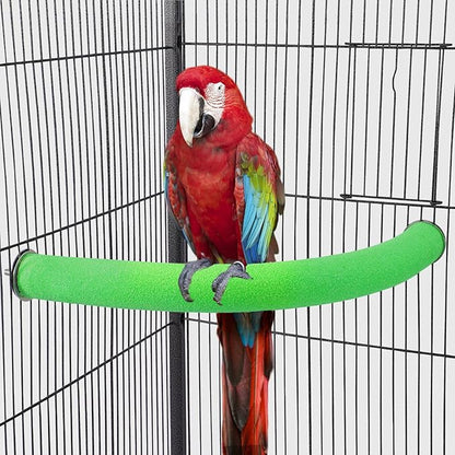 FrgKbTm U Shape Parrot Perch Stand Toy Bird Platform Sand Paw Grinding Clean Stick Exercise Conure Budgie Cockatiel Cage Accessories (Green-Corner)
