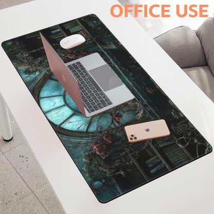 NIYLYNSYN Gothic Art Gaming Mouse Pad,Large Non-Slip Thick Stitched Edge Mouse Mat for Home Office Gaming Keyboard Desk Pad (35.4 x 15.7 Inches)
