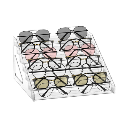 LoengMax Sunglasses Organizer - Clear Eyeglasses Display stand - Eyeglasses Storage - For Glasses Tabletop Holder Stand(7 Layer)