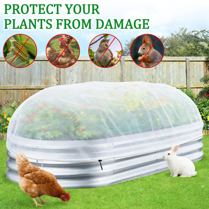 2 Pack Garden Netting for Raised Beds, 4 x 2 Ft Raised Bed Plant Covers for Garden Protection, Fine Mesh Bird Netting Pest Barrier Screen with Drawstring for Protecting Vegetables Fruits Crops