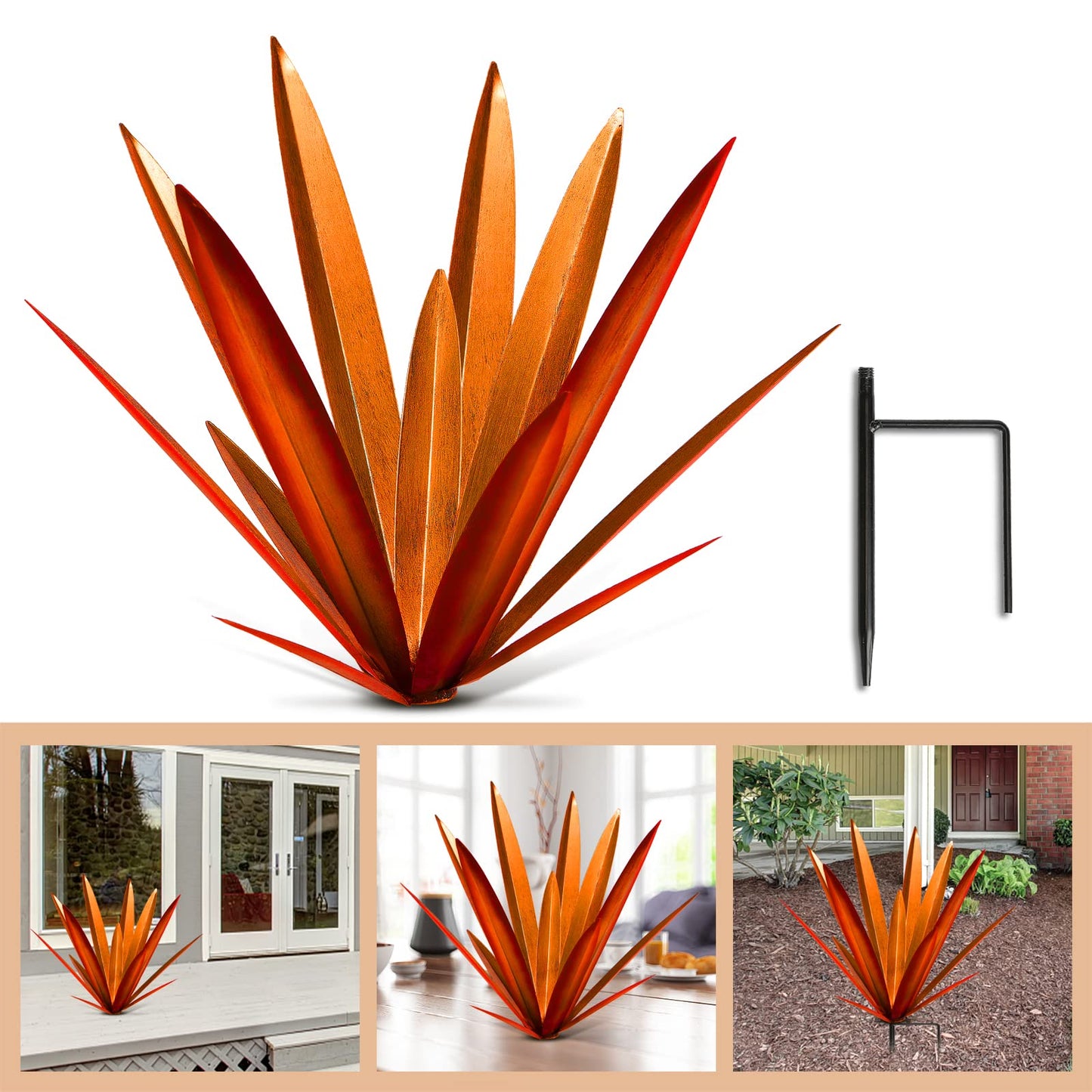 Homight Metal Country Tequila Sculpture DIY Plant Home Decor Garden Ornament Indooutdoor Statuette Patio Lawn Stake Decoration Gift