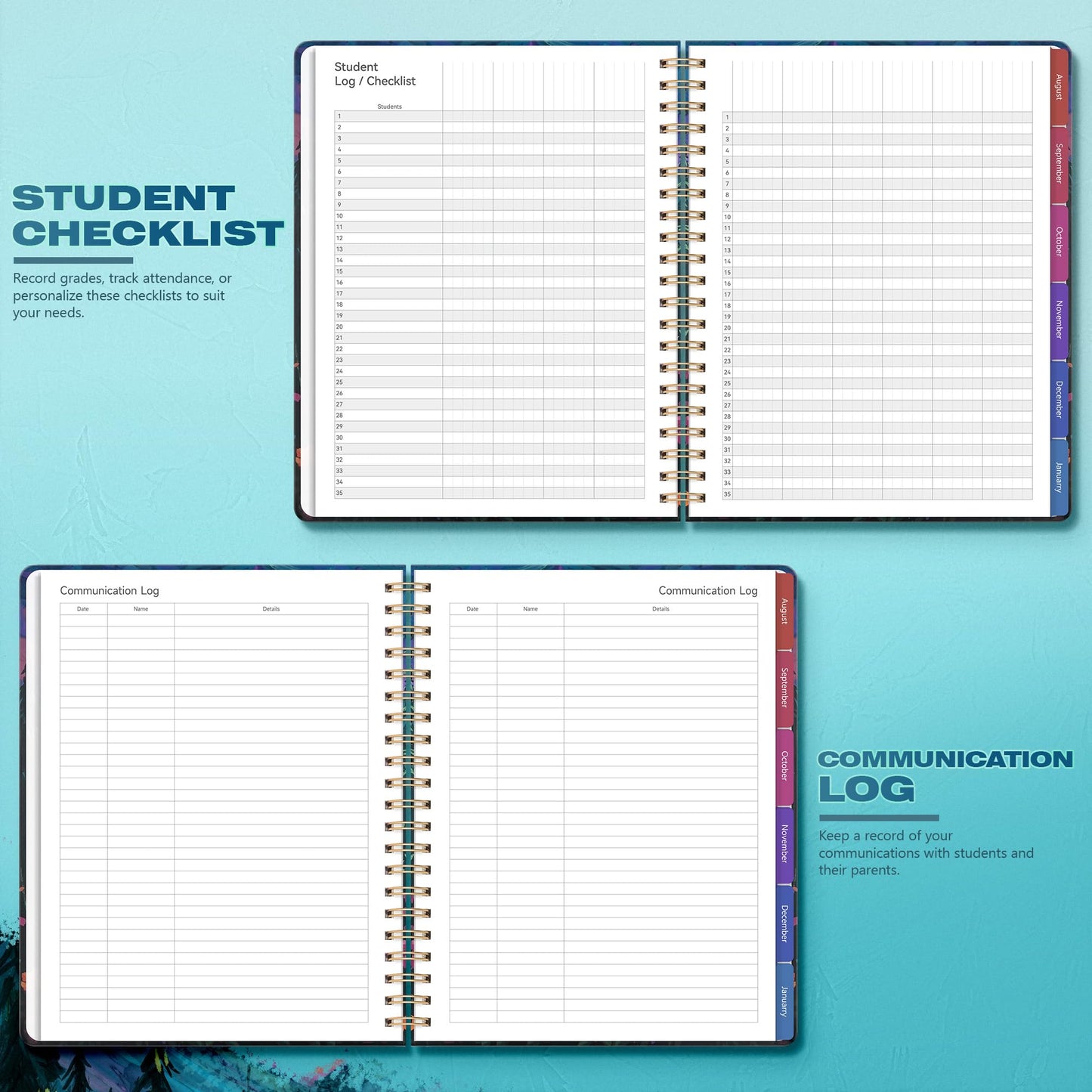 Teacher Lesson Planner 2026-2027 Academic Year, Aug 2026-Jul 2027, Deluxe 26-27 Lesson Plan Book for Teachers Supplies & Homeschool Planner with Pocket & Monthly Tabs, 8.5" x 11", Wild Mountain
