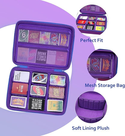 XANAD Card Game Case Fits 3000+ Cards, Fits for Baseball Sports playing card/UNO/playing card Against Humanity Card Game and All Other Card Games Expansions (Purple)