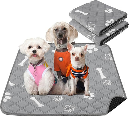PatiencET Washable Pee Pads for Dogs, 24'' x 36" Reusable Puppy Pads with Super Absorbent, 2 Pack Puppy Potty Pads with Waterproof Bottom for Pet Training, Housebreaking and Incontinence