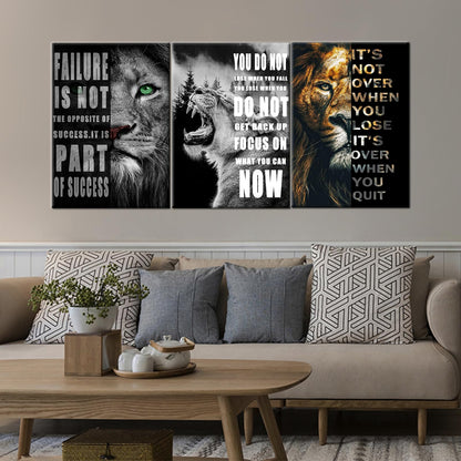 Inspirational Wall Art for Motivational Office Quotes Theme Wall Decor for Animal Leopard Canvas Prints Framed Wall Art for Bathrooms Modern Home Decor Framed and Stretched [20'' x 28'' x 3 pcs]