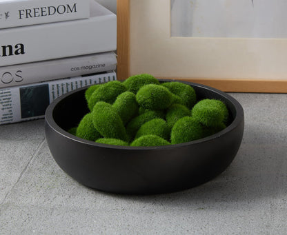 Aotea Crafts - 7.9" Concrete Large Key Bowl for Entryway Table Decor - Modern Industrial & Minimalist Decorative Key Holder Bowl for Keys- Charcoal Black- Smooth Texture - Sealed & Durable