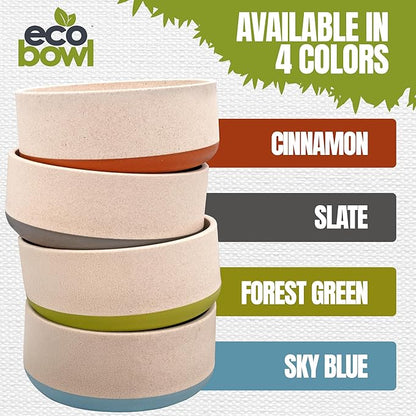 Palz&Co EcoBowl with Lid for Dogs & Cats, 80 oz Gray - Natural Bamboo Pet Bowl with Non-Slip Base, Pet Food and Water Dish, Dishwasher Safe