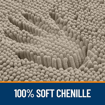 OLANLY Large Bathroom Rugs 40x24, Extra Soft Absorbent Chenille Bath Rugs, Rubber Backing Quick Dry, Machine Washable Bath Mats for Bathroom Floor, Tub and Shower, Home Decor Accessories, Warm Taupe