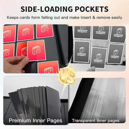 Trading Card Binder, Premium 9 Pocket 540 Double Sided Pocket Collection Binder, Card Album for TCG Card Holder for Game Card, Sports Card, Yugioh, MTG etc(Red)