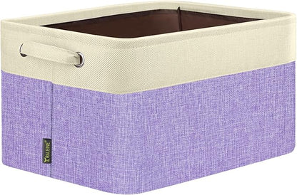 BALEINE 1 Pack Fabric Closet Storage Bins for Shelves, Linen Closet Organizers and Storage, Decorative Baskets for Organizing, Shelf, Clothes, Home, Office (Lavender, 15''x11''x9.5'')