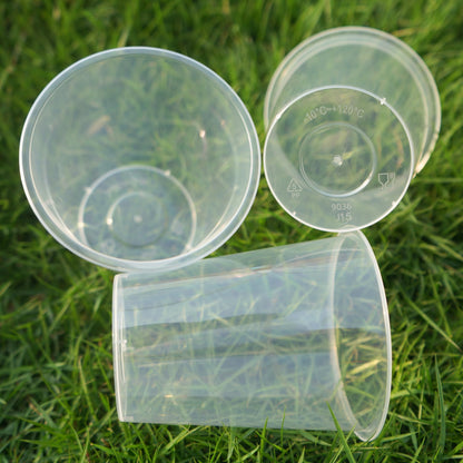 Yuvori Clear DIY Orchid Pot – 3.5 Inch Teacup Planters & Stylish Covers for Phalaenopsis, Succulents & Indoor Plants – Customizable Drainage (12 oz Clear Plastic Teacup Planters (50-Pack))