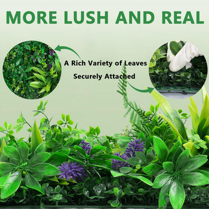 Yangrass 12pcs 20''x20'' Grass Wall Panels, Artificial Hedge Panels Greenery Wall, UV Protected Faux Grass Backdrop Privacy Fence Screen, Greenery Wall for Outdoor Indoor Garden Birthday Wedding Decor