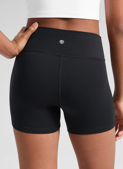 CRZ YOGA Girls Butterluxe High Waist Athletic Biker Shorts - Dance Yoga Casual Kids Teen Summer Black Medium