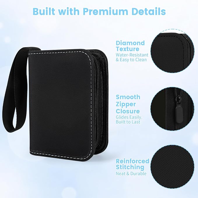 Mini Trading Card Binder Album, 1 Pocket Card Binder with 20 Double-Sided Pages 40 Pockets, Side Loading Small Card Binder for Trading Cards, Single Card Holder Book for Collectors and Kids