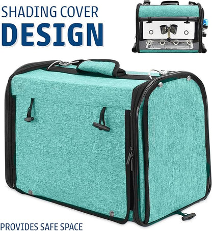 Bird Carrier Bag Bird Travel Cage with Stand, Lightweight Backpack for Parrot, Portable Bird Travel Bag, Pet Transparent Breathable Travel Cage