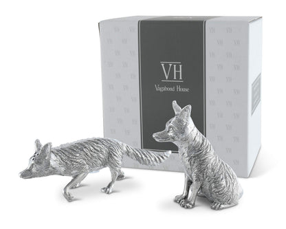 Vagabond House Pewter Foxes Hunting Salt & Pepper Shaker Set 2.5 inch Tall
