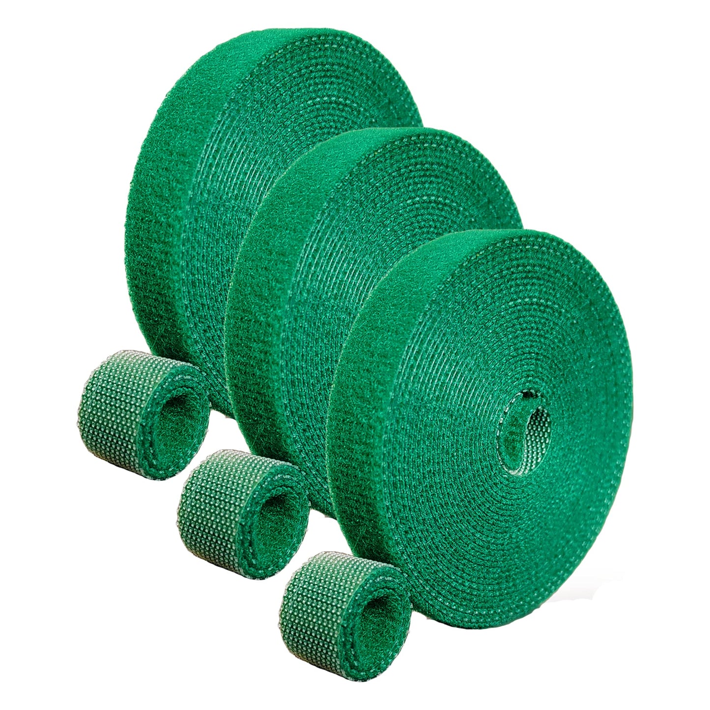 ArtFamy Green Garden Ties|Plant Ties for Climbing Plants 100 feet x1/2‘’in 3 Rolls|Plant Supports for Effective Growing Strong |Green-Recycled Plastic Garden Twine & Twist Ties for Tomato Stakes