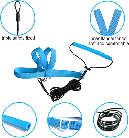 Pet Parrot Bird Harness Leash Adjustable Bird Flying Harness Traction Rope with Cute Wing for Parrots Pigeons Budgerigar Lovebird Cockatiel Mynah Outdoor Training Toy (Blue,S)