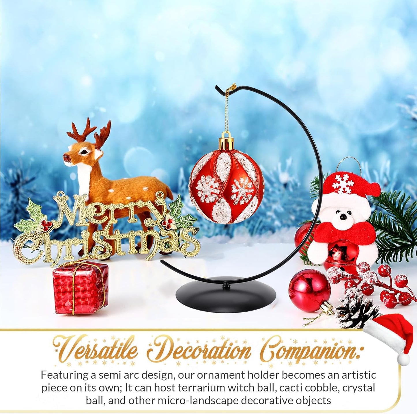 Maibloln Ornament Display Stand Hanger Rack Hook Chrismas Ornament Party Decoration Holder Air Plant Flower Pot Hanging Terrarium Home Office Decoration(C-Style)