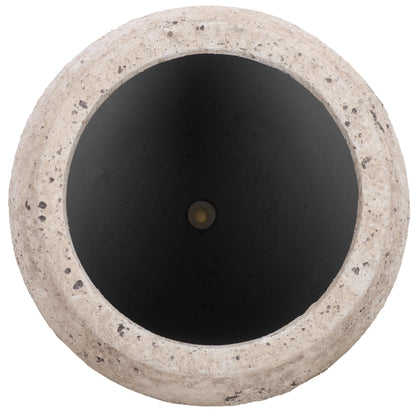 SAFAVIEH Outdoor - Ramsey Planter Pot with Drainage - Antique White Ficonstone Cement - Weather Resistant - Ideal for Patio, Garden, Backyard, 14.2" W x 14.2" D x 13" H (PAT1553B)
