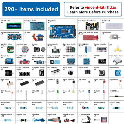 SunFounder Project The Most Complete Electronics Starter Kit Compatible with Arduino Mega 2560 R3 Mega328 Nano, 73 Tutorials Included