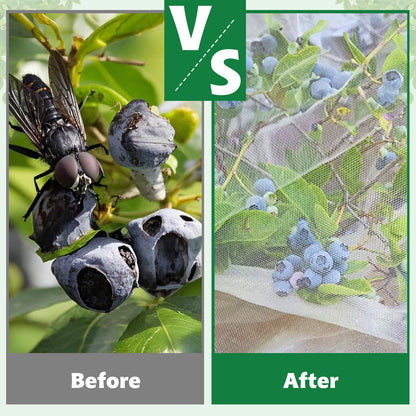 OZMI 2 Pack Bird Netting for Garden, 8 x 8 FT Blueberry Bush Netting Cover with Zipper, Drawstring Reusable Mesh Plant Protector for Shrubs Bush Fruit Tree Potted