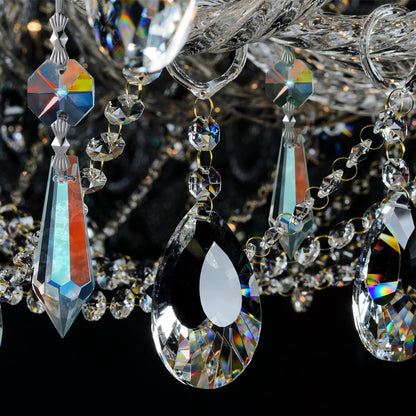 Potchen 24 Pcs Chandelier Crystal Replacement 38 mm Teardrop & Icicle Crystal Prisms Hanging Gems Parts for Lamps and Chandeliers Suncatcher Christmas Tree Windows Home Decor (Clear)