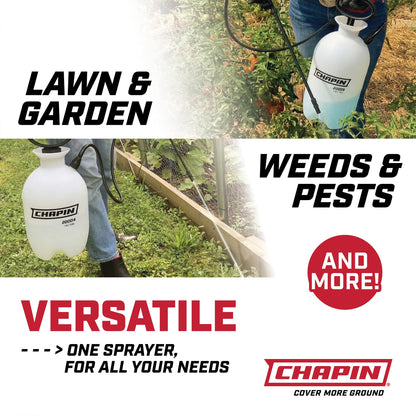 Chapin 20004 Pump Sprayer, 1-Gallon SureSpray Translucent Tank with an Easy Fill Funnel-Top Opening, Adjustable Cone Nozzle & 34" Long Reach Hose, Used for Fertilizer, Pesticides, Weeds & Pests