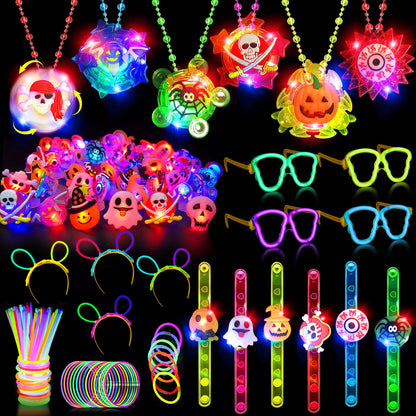 iRugosa hapfyer 124PCS Halloween Party Favors for Kids, Glow in the Dark Toys Bulk for Halloween Treat Bags Goodies Bags Fillers/Halloween Gifts Party Supplies