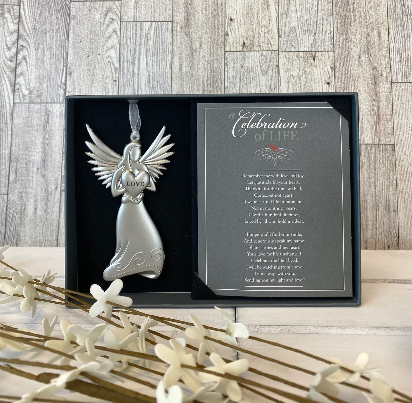 Memorial/Remembrance Angel Ornament with Celebration of Life Poem-Sympathy Gift for Loss of Loved One/Memorial Ornament in Memory of Lost Loved Ones/Bereavement Gift for Loss of Mom/Dad/Sibling/Friend