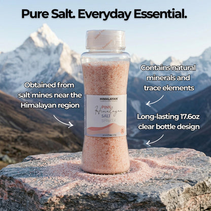 Himalayan Secrets Natural Pink Salt - Cooking Salt, Fine Grain Gourmet Salt, Kosher Certified, Pure Flavor, Healthy, No Additives, Rich in Minerals, Easy Sprinkle Butterfly Top (17.6 oz Shaker)