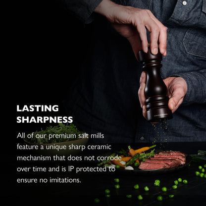 Cole & Mason London Refillable Spice Mill - Kitchen & Home Accessory - Salt and Pepper Grinder Set with Ceramic and Carbon Steel Mechanism - 7", Chocolate Wood