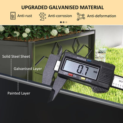 Outsunny Planter Box with Trellis, 35.4 x 15.7 x 47.2 inch Raised Garden Bed with Drainage Holes, Planters for Outdoor Plants, Vegetables, Flowers, Herbs, Trellis Planter, Black