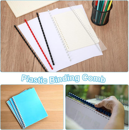 PATIKIL 51mm (2") Plastic Binding Combs, 50 Pcs 21 Rings Comb Binding Spines 450 Sheet Capacity Letter Size for Binding Paper Sheets Notebook Calendar Picture Album, Black