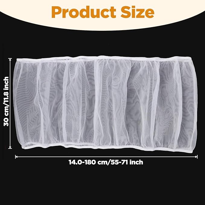 SHENLIU White Bird Cage Mesh Cover, Seed Collector Protective Meshs Cover, Adjustable Soft Breathable Mesh, Budgie Cage Bird Seed Collector Suitable for Parrot Cages Round and Square Cages