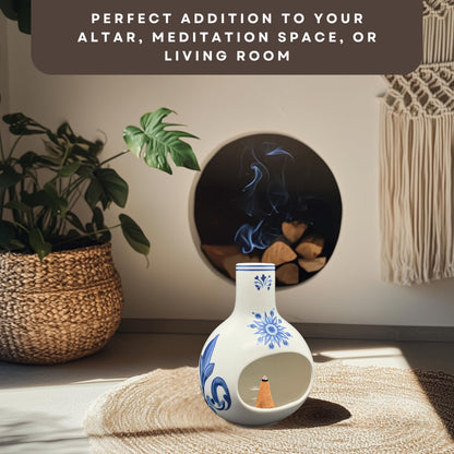 Ceramic Incense Holder – Palo Santo Burner for Sticks, Cones & More – Ash Catcher for Meditation, Altar, and Home Decor (Crystalhush)