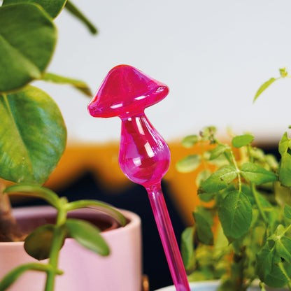 Bubblegum Stuff - Mushroom Micro Dousers, Neon Coloured Glass - Garden Tools, Home Accessories, Garden Gadgets, Automatic Watering System, Moisture Meter Plant - Batteries Included